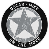 Oscar-Mike Star Logo 3.5" Vinyl Die Cut Auto Window Decal Souvenir