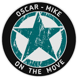 Oscar-Mike Star Logo 3.5" Vinyl Die Cut Auto Window Decal Souvenir