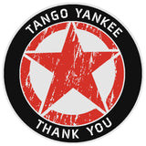 Tango Yankee Star Logo 3.5" Vinyl Die Cut Auto Window Decal Souvenir