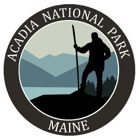 Acadia National Park, Maine - Hiker 3.5" Die Cut Auto Window Decal