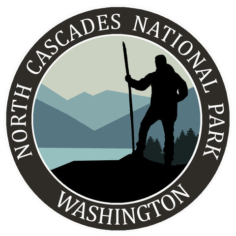 North Cascades National Park, Washington - Hiker 3.5" Die Cut Auto Window Decal