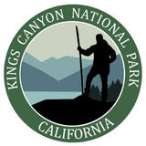 Kings Canyon National Park, California - Hiker 3.5" Die Cut Auto Window Decal