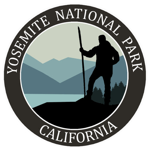 Yosemite National Park, California - Hiker 3.5" Die Cut Auto Window Decal