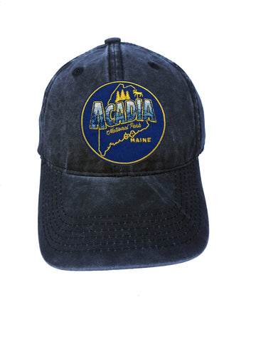 Acadia, Maine Adjustable Curved Bill Strap Back Dad Hat Baseball Cap