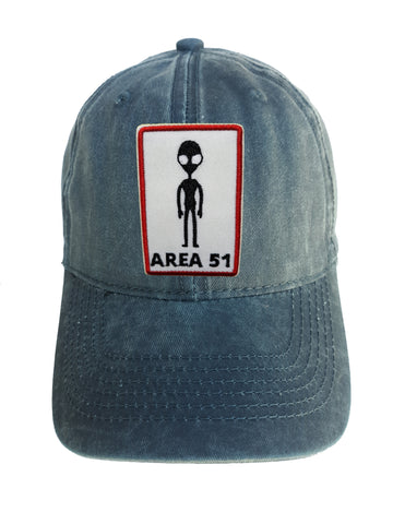 Area 51 Alien Adjustable Curved Bill Strap Back Dad Hat Baseball Cap