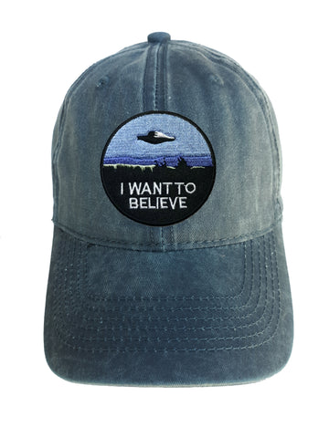 I Want To Believe NASA Adjustable Curved Bill Strap Back Dad Hat Baseball Cap