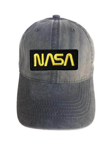 NASA Black and Yellow Adjustable Curved Bill Strap Back Dad Hat Baseball Cap