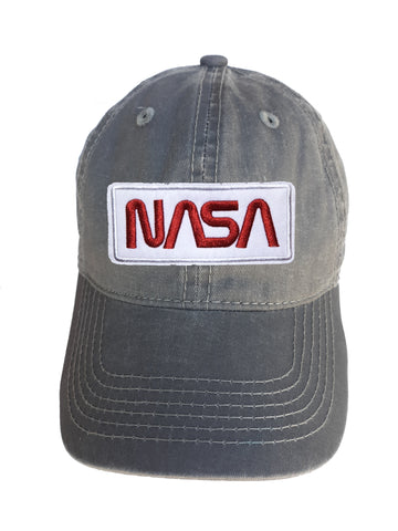 NASA Red and White Adjustable Curved Bill Strap Back Dad Hat Baseball Cap