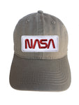 NASA Red and White Adjustable Curved Bill Strap Back Dad Hat Baseball Cap