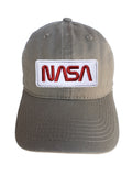 NASA Red and White Adjustable Curved Bill Strap Back Dad Hat Baseball Cap