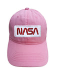 NASA Red and White Adjustable Curved Bill Strap Back Dad Hat Baseball Cap