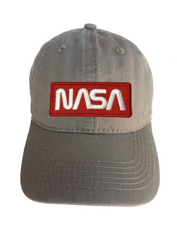 NASA White and Red Adjustable Curved Bill Strap Back Dad Hat Baseball Cap