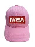 NASA White and Red Adjustable Curved Bill Strap Back Dad Hat Baseball Cap