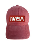 NASA White and Red Adjustable Curved Bill Strap Back Dad Hat Baseball Cap