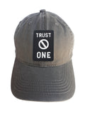 Trust No One Rectangle Adjustable Curved Bill Strap Back Dad Hat Baseball Cap