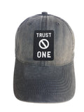 Trust No One Rectangle Adjustable Curved Bill Strap Back Dad Hat Baseball Cap