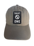 Trust No One Rectangle Adjustable Curved Bill Strap Back Dad Hat Baseball Cap