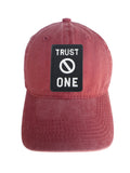 Trust No One Rectangle Adjustable Curved Bill Strap Back Dad Hat Baseball Cap