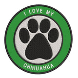 I Love my Chihuahua 3.5" Embroidered Iron or Sew-on Patch