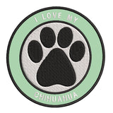 I Love my Chihuahua 3.5" Embroidered Iron or Sew-on Patch