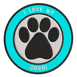 I Love my Corgi 3.5" Embroidered Iron or Sew-on Patch