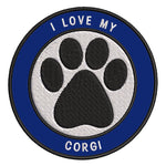 I Love my Corgi 3.5" Embroidered Iron or Sew-on Patch