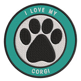 I Love my Corgi 3.5" Embroidered Iron or Sew-on Patch