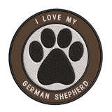 I Love my German Shepherd 3.5" Embroidered Iron or Sew-on Patch