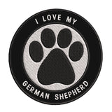 I Love my German Shepherd 3.5" Embroidered Iron or Sew-on Patch