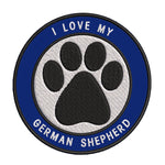 I Love my German Shepherd 3.5" Embroidered Iron or Sew-on Patch