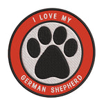 I Love my German Shepherd 3.5" Embroidered Iron or Sew-on Patch