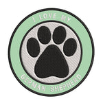 I Love my German Shepherd 3.5" Embroidered Iron or Sew-on Patch