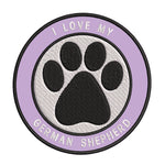 I Love my German Shepherd 3.5" Embroidered Iron or Sew-on Patch