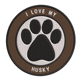 I Love my Husky 3.5" Embroidered Iron or Sew-on Patch