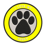 I Love my Husky 3.5" Embroidered Iron or Sew-on Patch