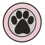 I Love my Pug 3.5" Embroidered Iron or Sew-on Patch