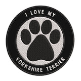 I Love my Yorkshire Terrier 3.5" Embroidered Iron or Sew-on Patch