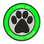 I Love my Yorkshire Terrier 3.5" Embroidered Iron or Sew-on Patch