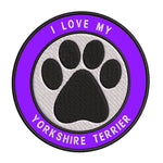 I Love my Yorkshire Terrier 3.5" Embroidered Iron or Sew-on Patch