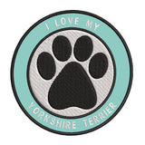 I Love my Yorkshire Terrier 3.5" Embroidered Iron or Sew-on Patch