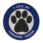 I Love my Yorkshire Terrier 3.5" Embroidered Iron or Sew-on Patch