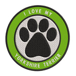 I Love my Yorkshire Terrier 3.5" Embroidered Iron or Sew-on Patch