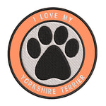 I Love my Yorkshire Terrier 3.5" Embroidered Iron or Sew-on Patch