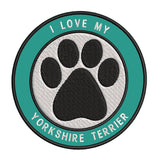 I Love my Yorkshire Terrier 3.5" Embroidered Iron or Sew-on Patch