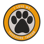 I Love my Yorkshire Terrier 3.5" Embroidered Iron or Sew-on Patch