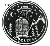 Bigfoot UFO Believe Embroidered Iron-on or Sew-on Patch