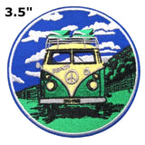 Peace Van 3.5" Embroidered Iron or Sew-on Patch Woodstock Music Fest Hippie 70's Series