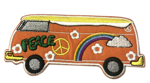 Peace Love Van 5" Embroidered Patch Iron or Sew-on 70's Theme Series