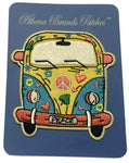 Peace Love Van 3.5" Embroidered Patch Iron or Sew-on 70's Theme Series