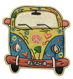 Peace Love Van 3.5" Embroidered Patch Iron or Sew-on 70's Theme Series